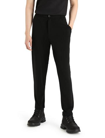 Men's Icebreaker MerinoFine™ Interlock Pants Black | CA 1828TCEV